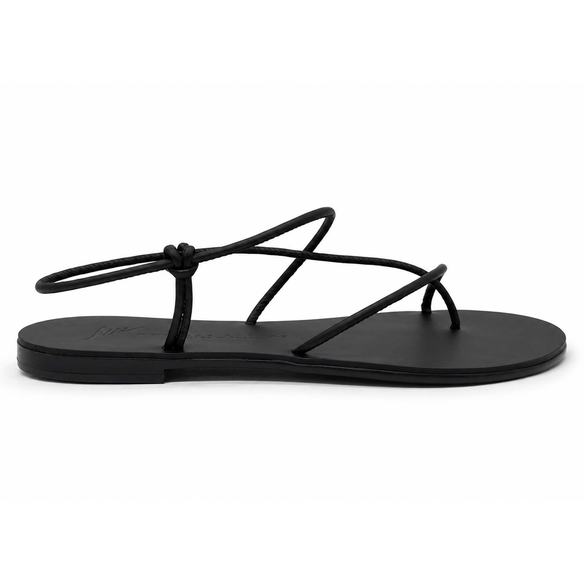 Sandali flat Nicolas Lainas 67G in Pelle Nero | Tacco Basso Comodo