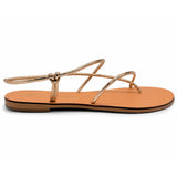 Sandali flat Nicolas Lainas 67G in Pelle oro | Tacco Basso Comodo