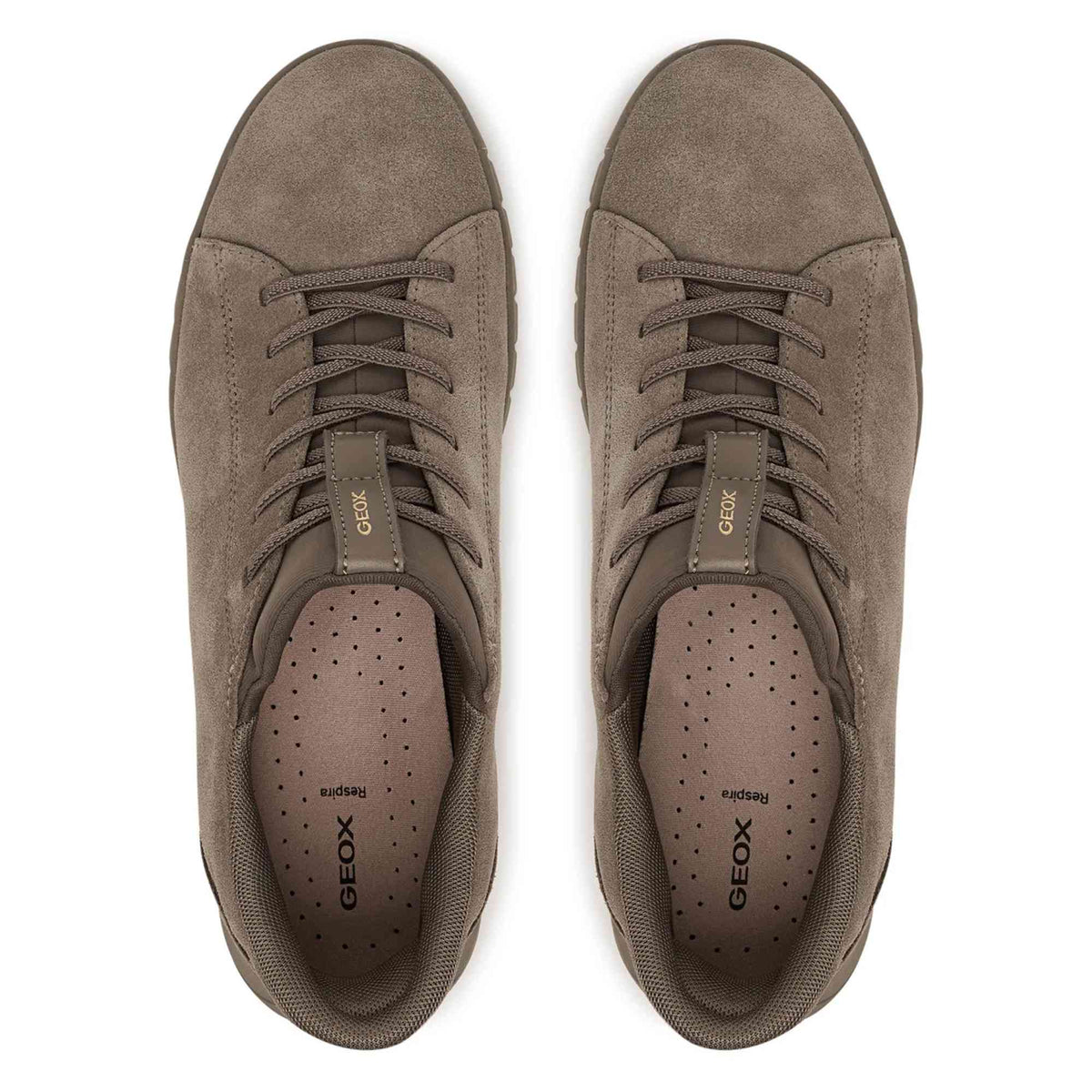Sneaker Geox donna taupe dettaglio camoscio e lacci