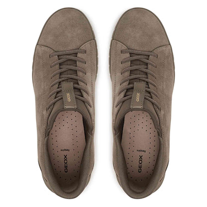 Sneaker Geox donna taupe dettaglio camoscio e lacci
