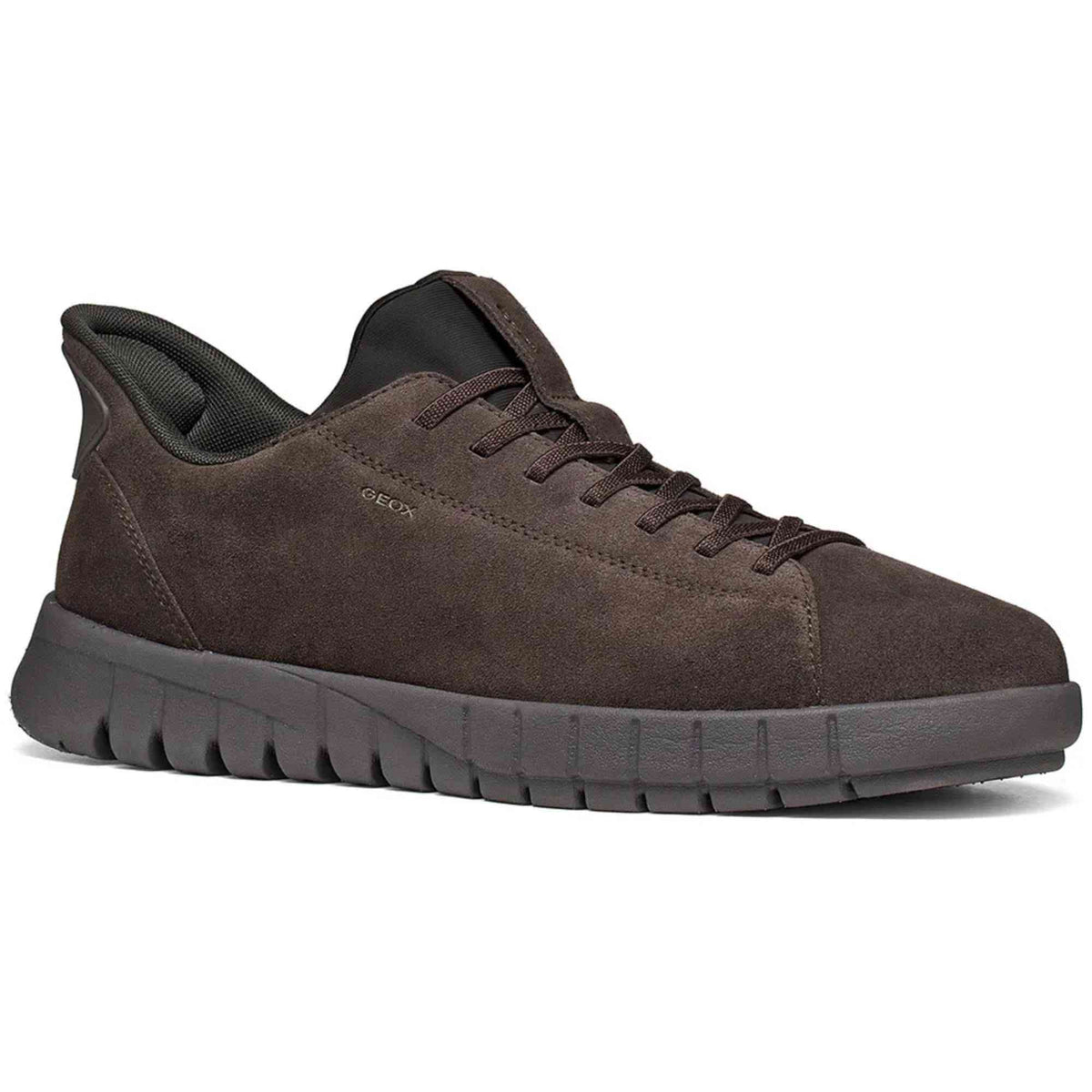 Sneakers Geox uomo marroni Flextride Plus vista laterale