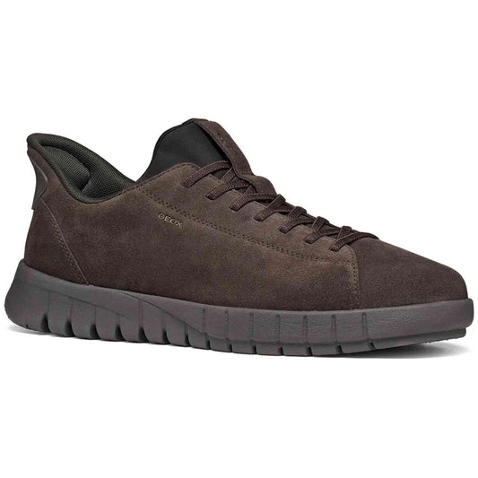 Sneakers Geox uomo marroni Flextride Plus vista laterale
