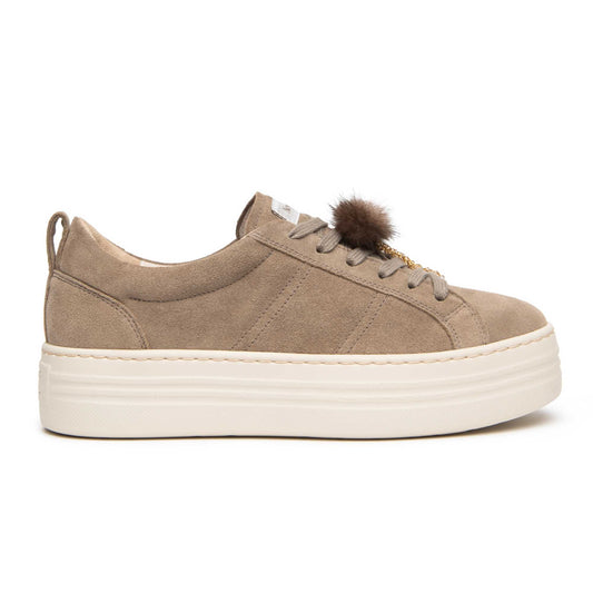 Sneakers NeroGiardini Donna I617441D-405 Beige in Camoscio | Scarpe Made in Italy