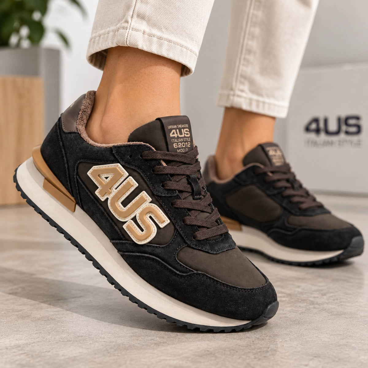 Sneakers Paciotti 4US 25-450 uomo marroni indossate