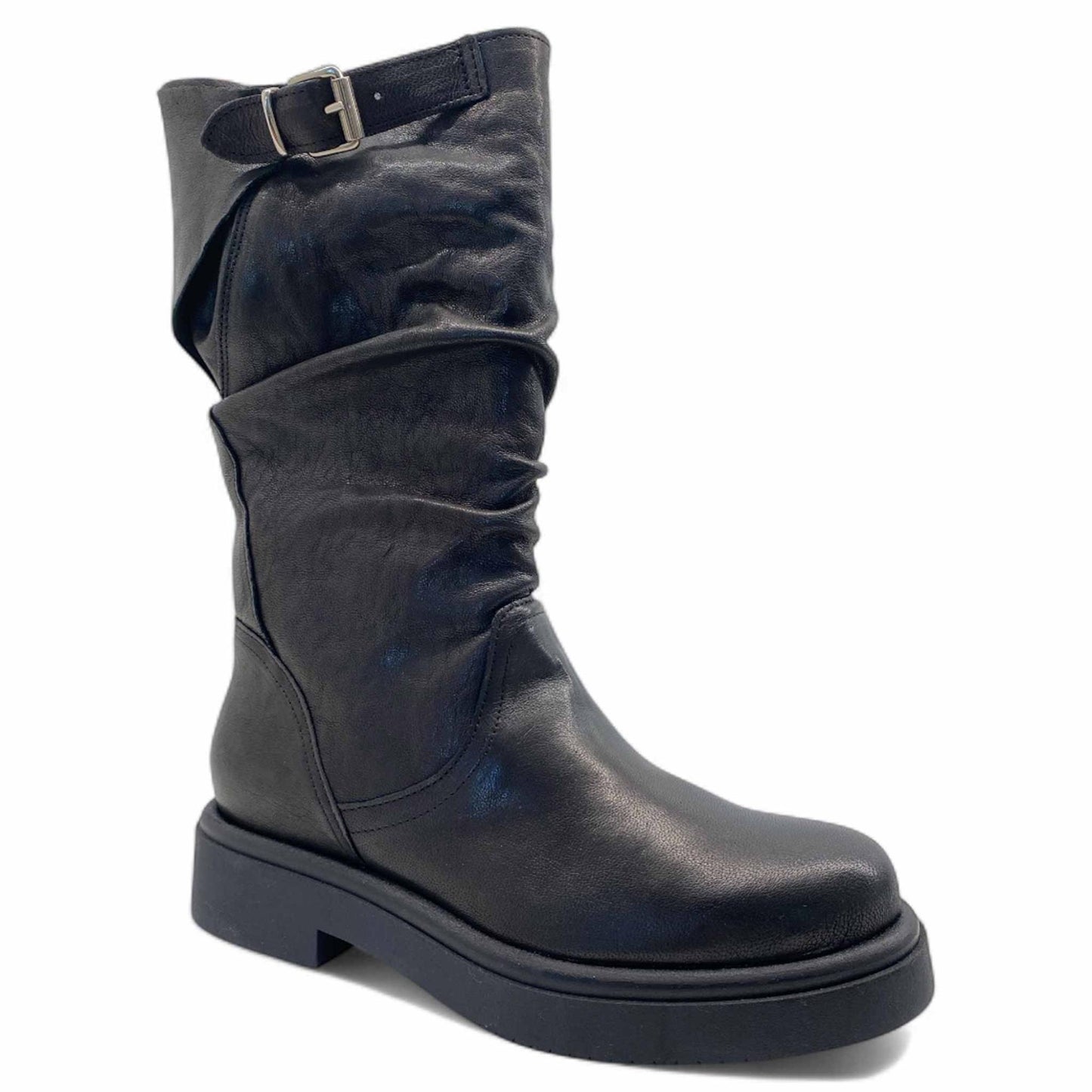 Stivali Divine Follie DF118 biker in pelle