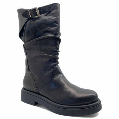 Stivali Divine Follie DF118 biker in pelle