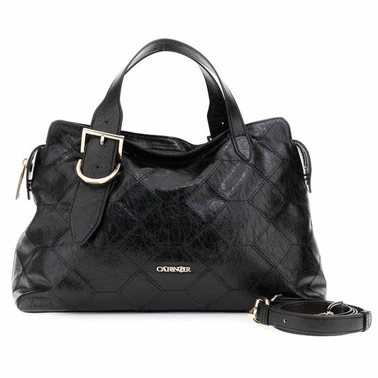 Borsa a mano CafèNoir WB0906 metallizzata nera