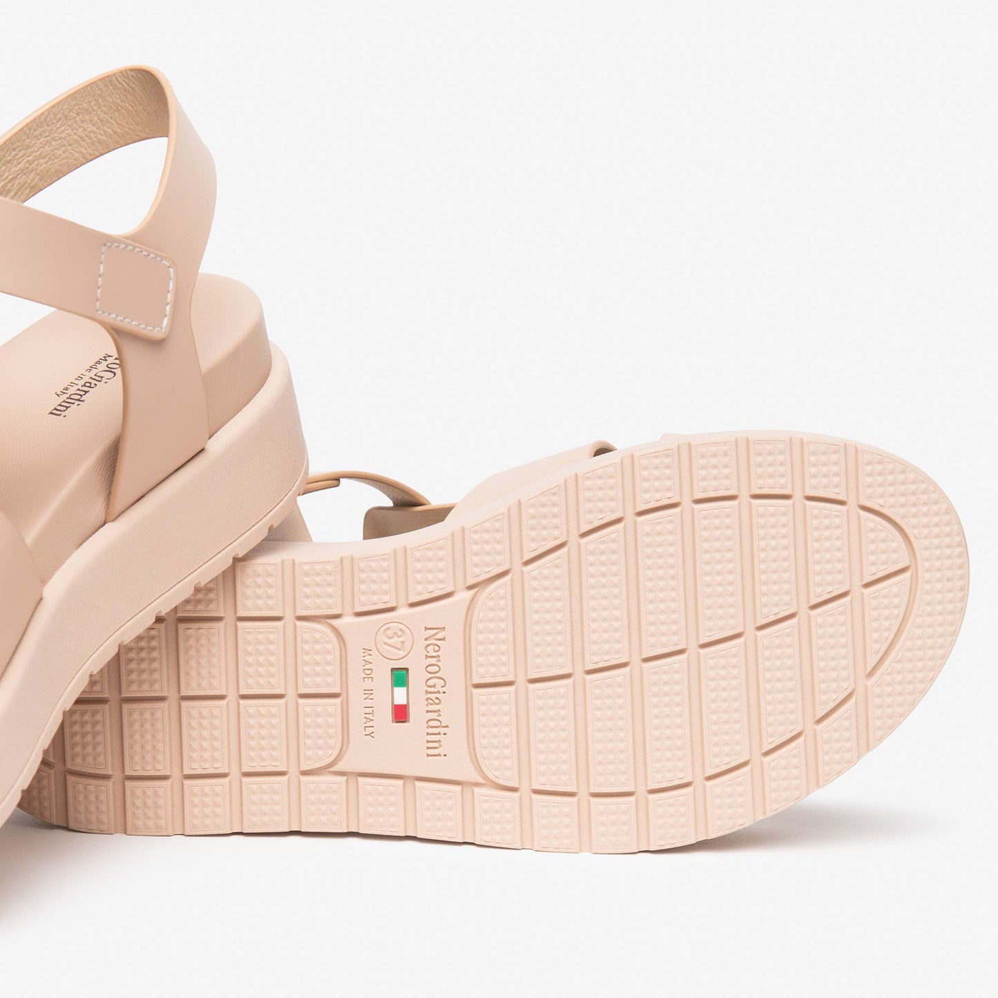 Sandali Platform NeroGiardini Donna E617050-614 | Pelle Rosa, Tacco Comodo