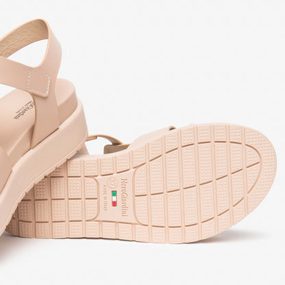 Sandali Platform NeroGiardini Donna E617050-614 | Pelle Rosa, Tacco Comodo