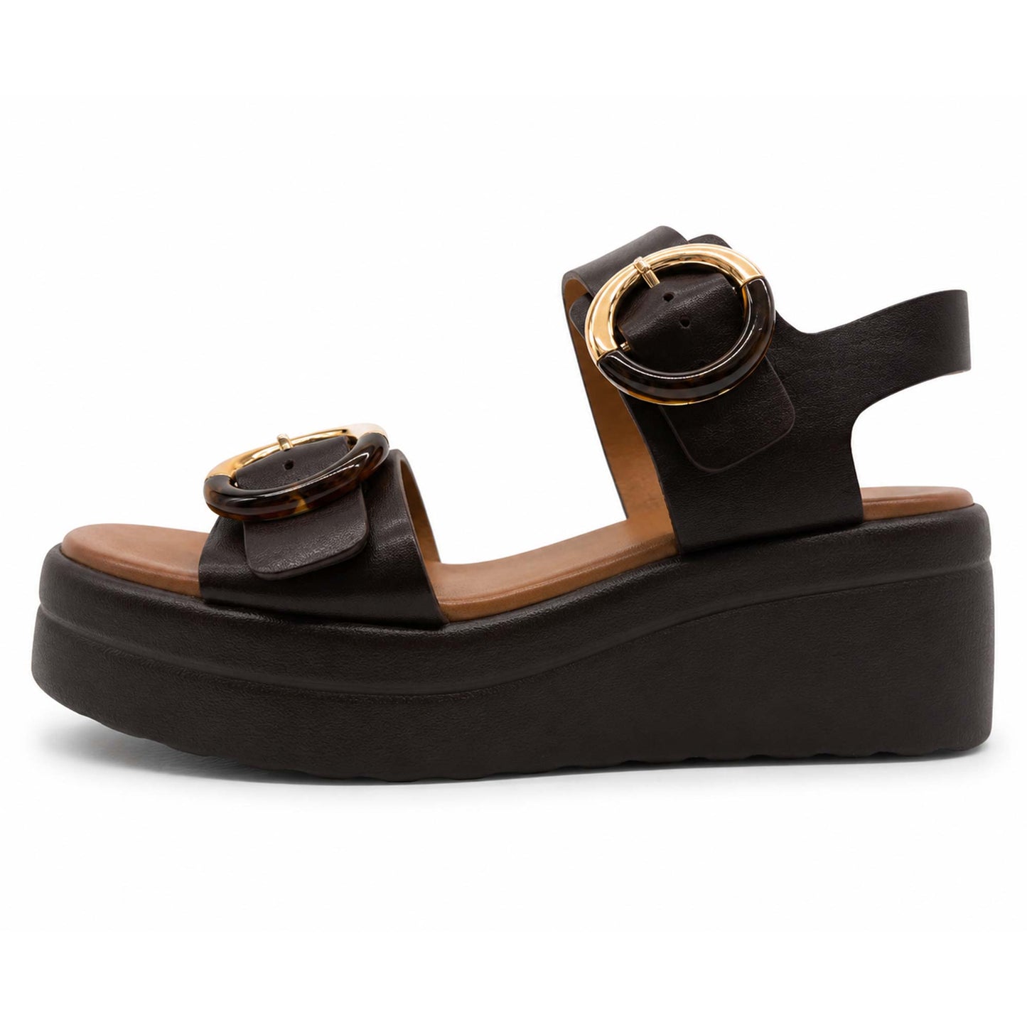 Sandali INUOVO Donna Zeppa A99025 | Pelle Marrone