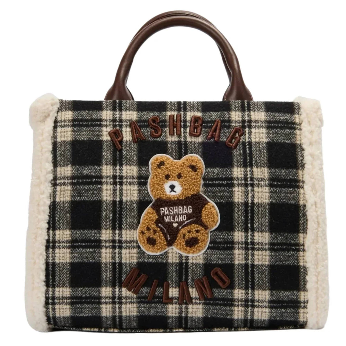 Borsa a mano Marge in lana 20158 con orsetto in teddy