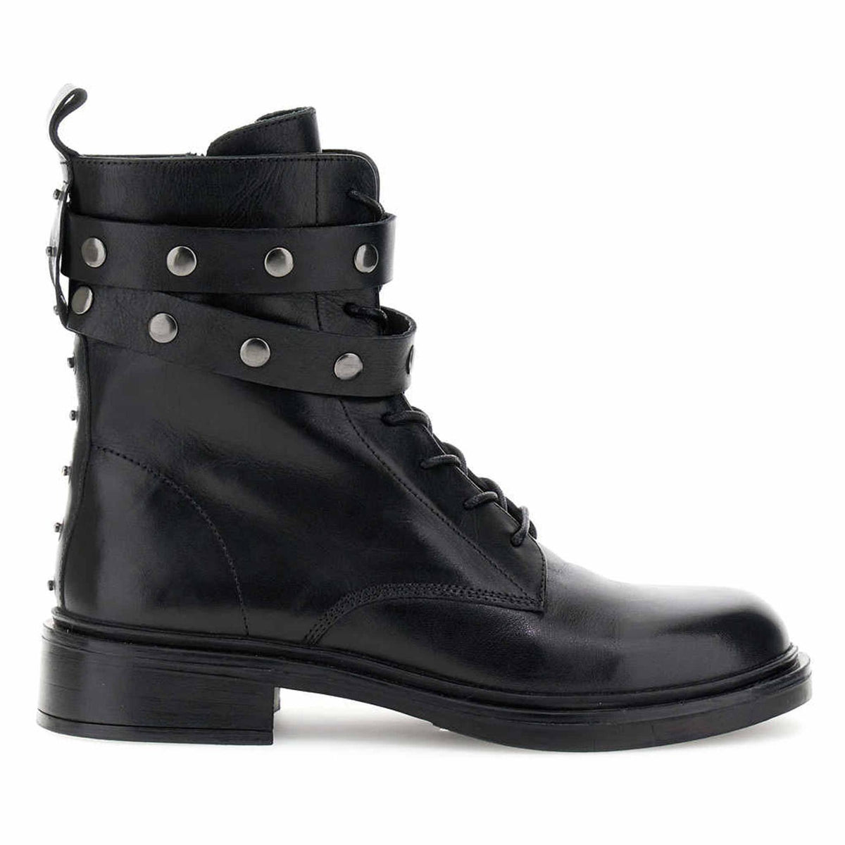 Anfibi Café Noir GE1006 donna in pelle nera con cinturino – TOMAcalzature