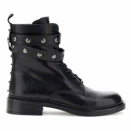 Anfibi Café Noir GE1006 donna in pelle nera con cinturino – TOMAcalzature