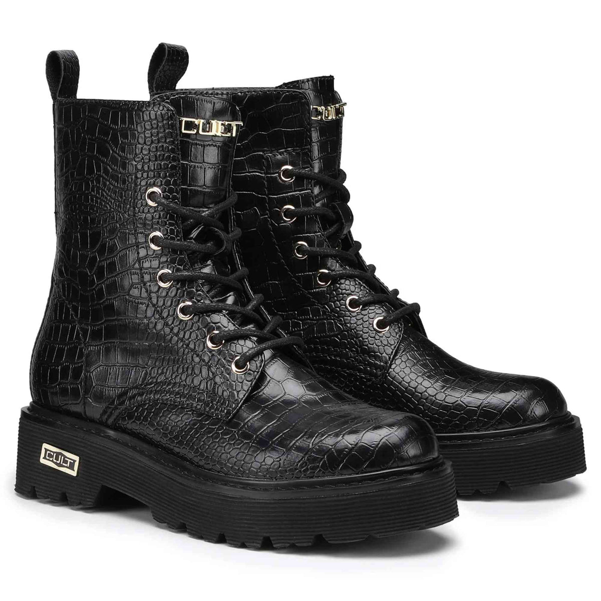 Anfibio donna CULT Slash CLW3037-02 in pelle cocco nero - foto 2