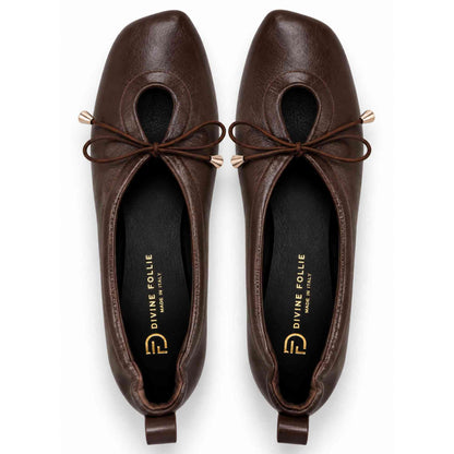 Ballerine Divine Follie "LW43" donna pelle marrone