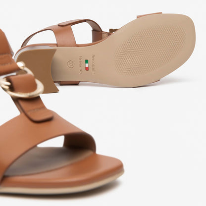 Sandali NeroGiardini Donna E615870-329 | Tacco Medio Marrone Cognac