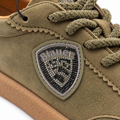 Sneaker Blauer AURORA04 donna suede verde militare
