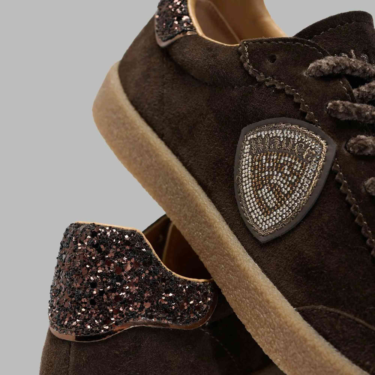 Sneaker Blauer AURORA04 donna suede marrone scuro