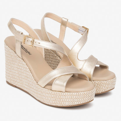 Sandali Zeppa NeroGiardini E616021-418 | Tacco 9 cm Comodo