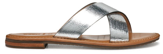 Sandali GEOX "Sozy" D55LXH ciabatte laminato argento