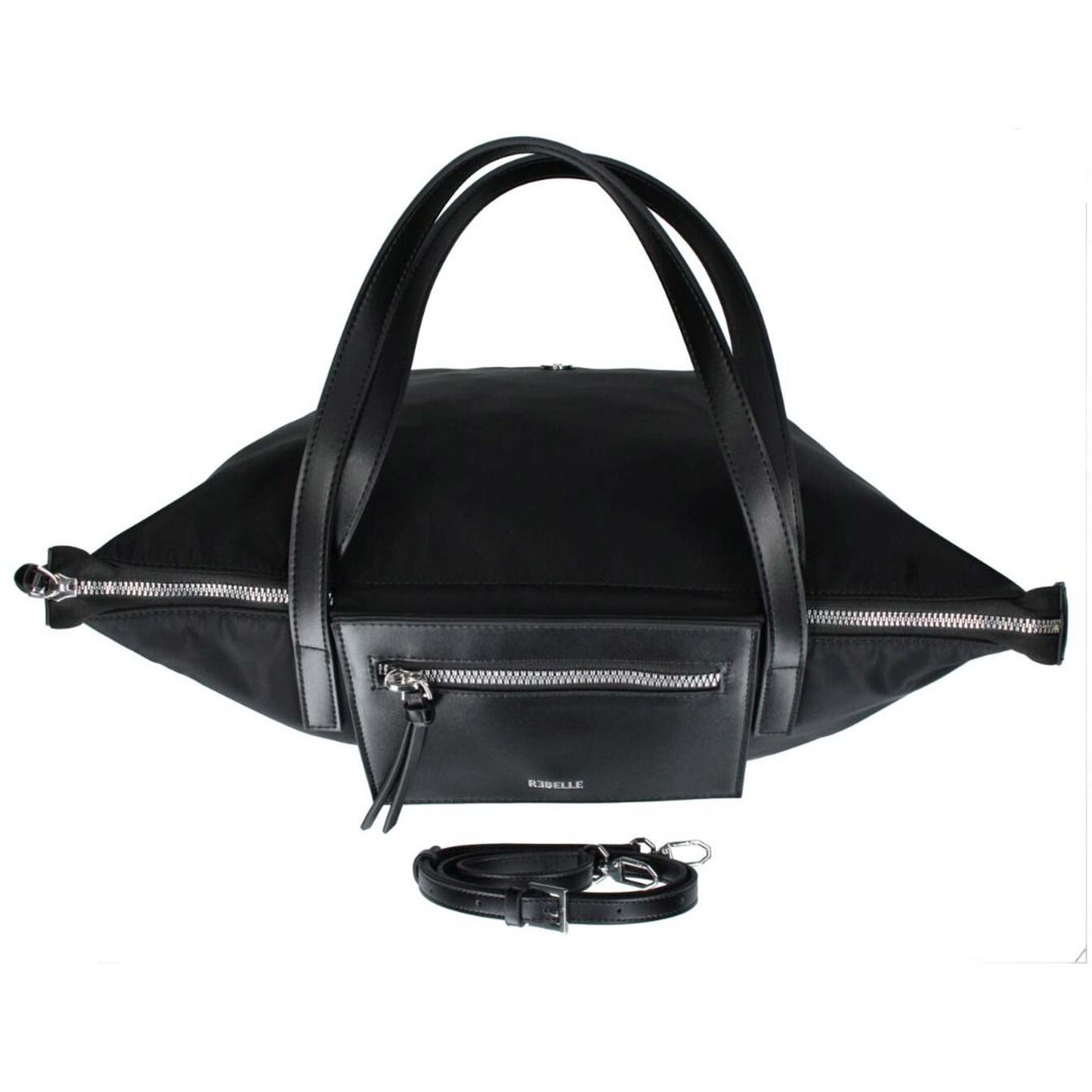 Borsa a spalla REBELLE NOA Big Nylon nero
