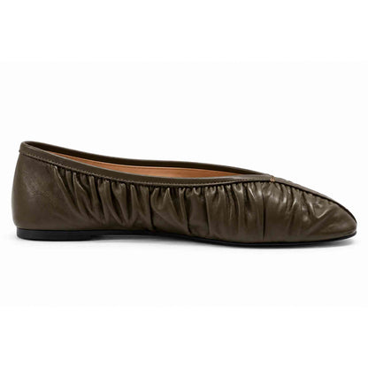 Ballerine INUOVO HE1945 donna in pelle nappa khaki