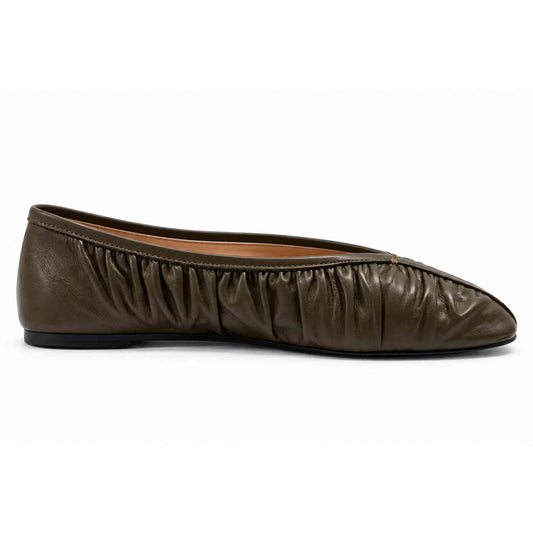 Ballerine INUOVO HE1945 donna in pelle nappa khaki