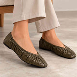 Ballerine INUOVO HE1945 Donna Khaki in Pelle Nappa | Autunno Inverno