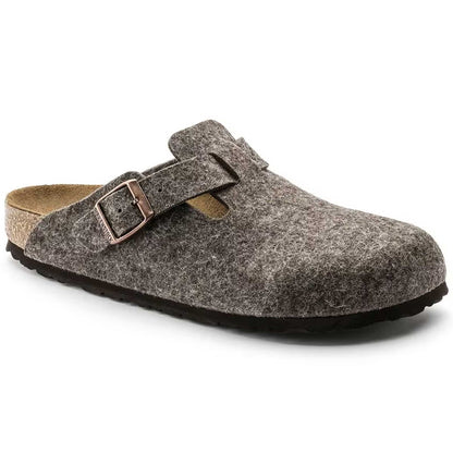 Birkenstock Boston Cacao 160583 in feltro di lana, calzata stretta, dettaglio foto 1