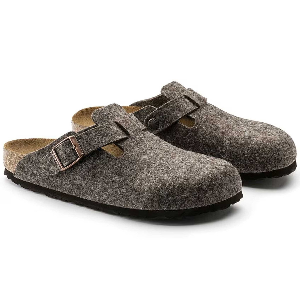 Birkenstock Boston Cacao 160583 in feltro di lana, calzata stretta, dettaglio foto 3