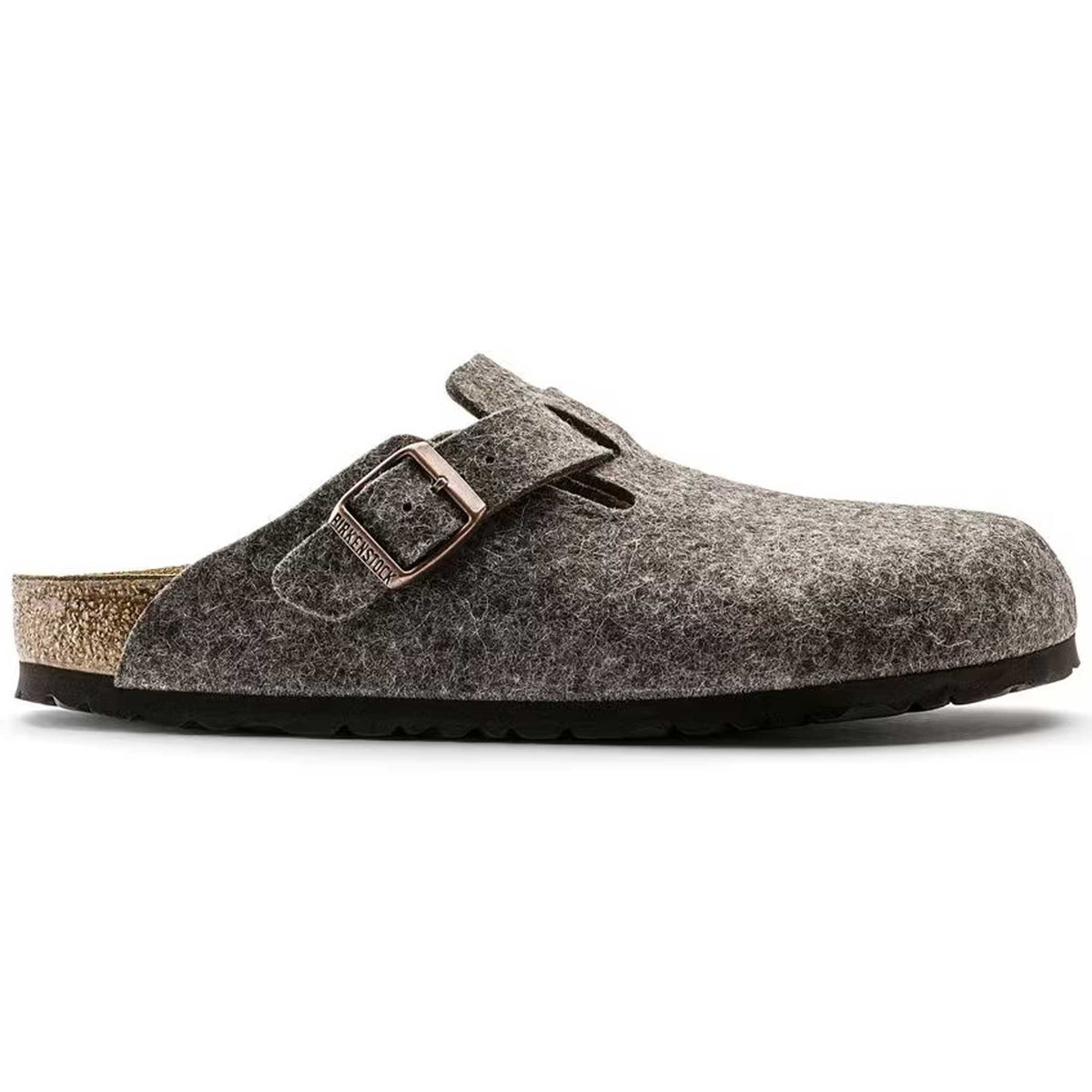 Birkenstock Boston Cacao 160583 in feltro di lana, calzata stretta, dettaglio foto 4