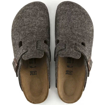 Birkenstock Boston Cacao 160583 in feltro di lana, calzata stretta, dettaglio foto 5