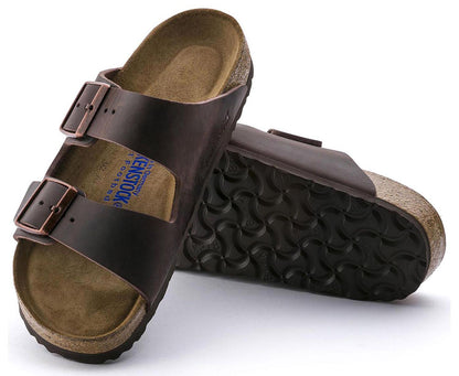 Sandali Arizona Soft Birkenstock 0452763 in pelle marrone habana (41-46)