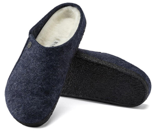Pantofole Birkenstock Zermatt Shearling Blu 1017539 in Feltro di Lana | Calzata Stretta