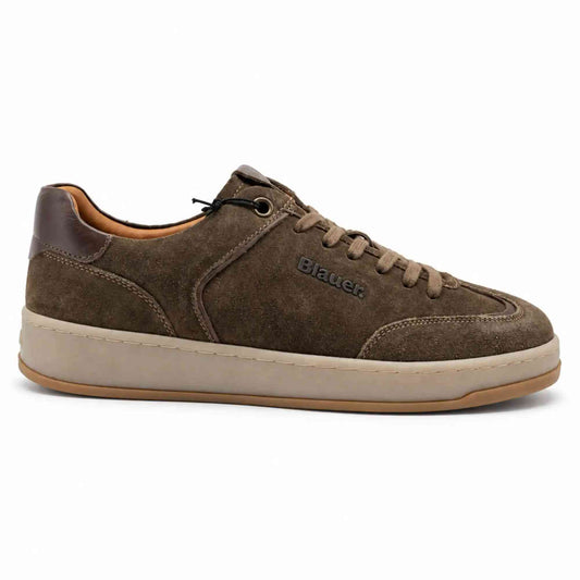 Sneakers Blauer Farrell02 uomo verde militare in pelle scamosciata