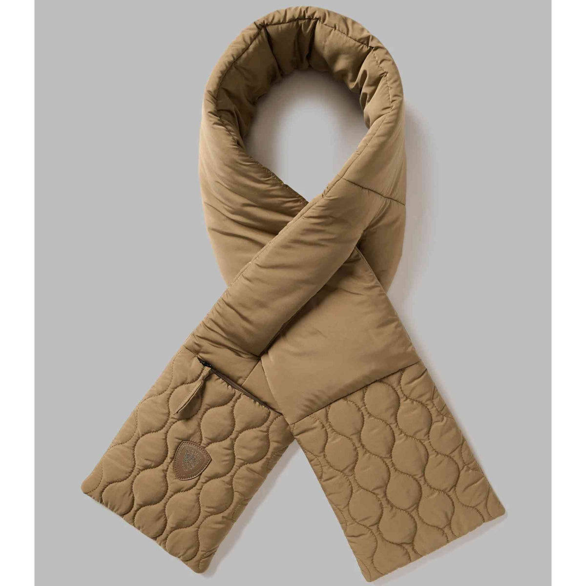 Sciarpa imbottita Blauer SCARF01 donna verde Military con tasca zip – fotografia 1 di 3