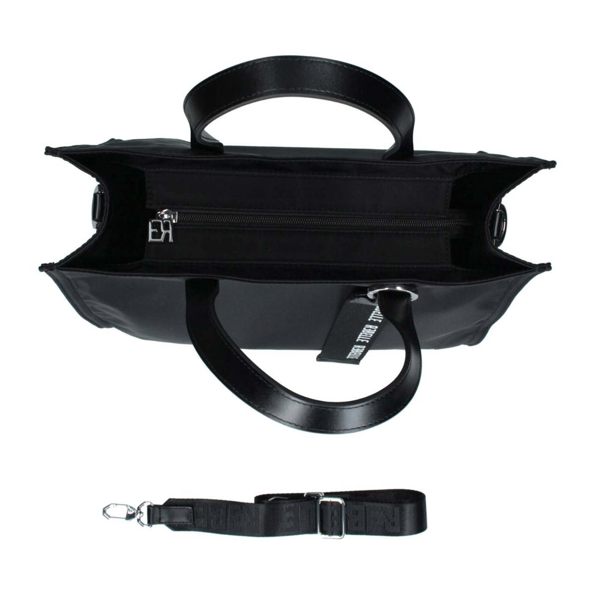 Borsa Rebelle Electra nylon nera con zip