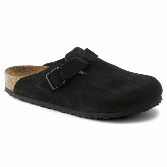 Sabot Boston  Birkenstock 1027067 in camoscio nero (36-40)