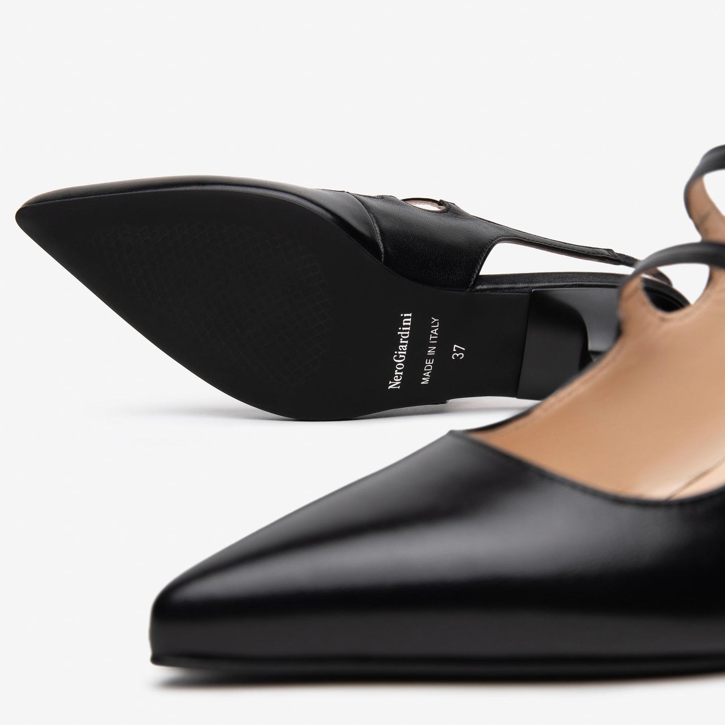Sling-Back NeroGiardini Donna Pelle E615410-100 | Décolleté Tacco 5 cm
