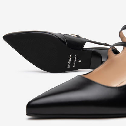 Sling-Back NeroGiardini Donna Pelle E615410-100 | Décolleté Tacco 5 cm