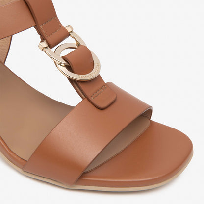 Sandali NeroGiardini Donna E615870-329 | Tacco Medio Marrone Cognac