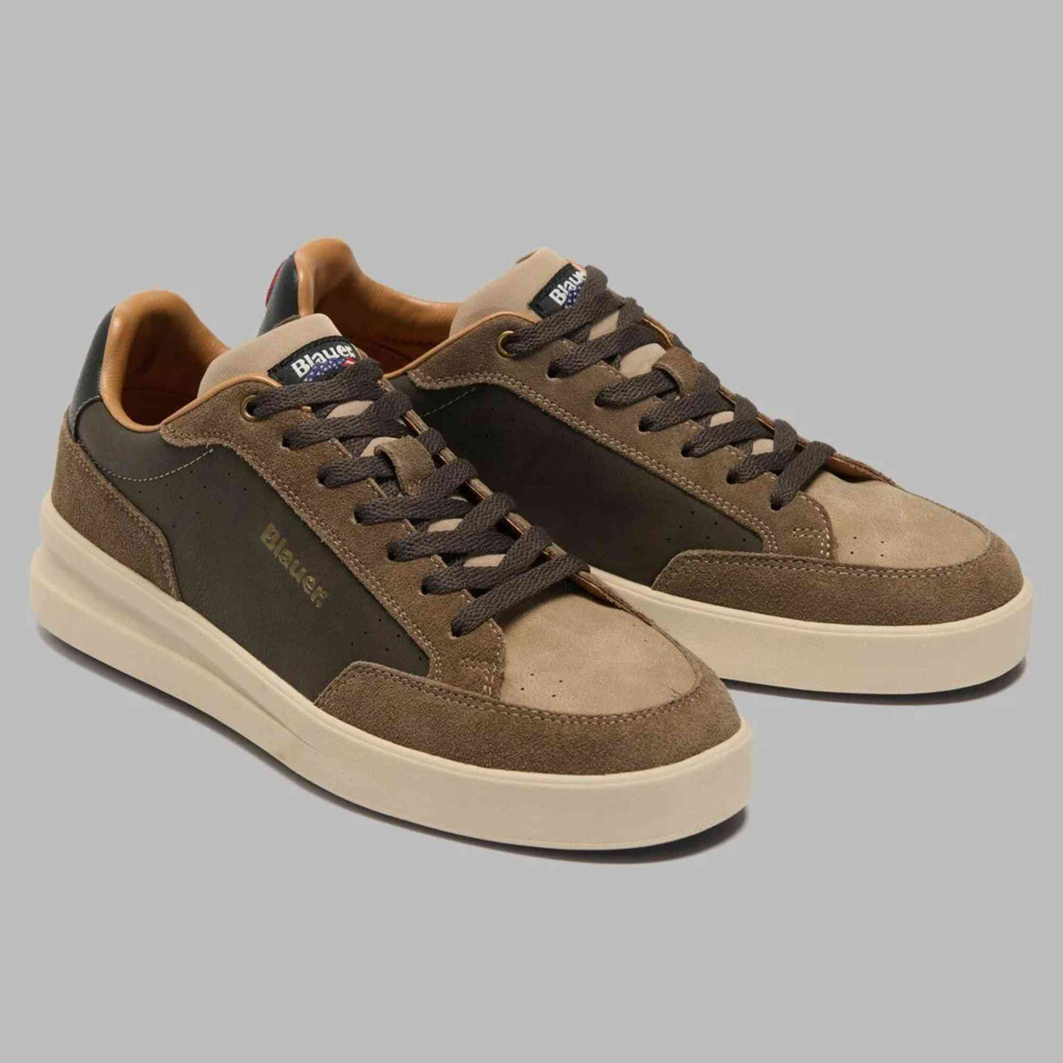 Sneaker Blauer KYOTO01 scarpe uomo pelle brown/cognack