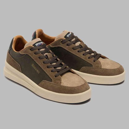 Sneaker Blauer KYOTO01 scarpe uomo pelle brown/cognack