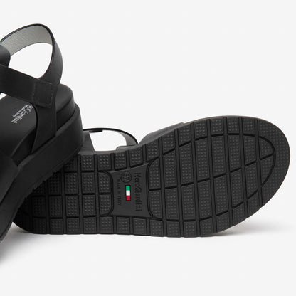 Sandali Platform NeroGiardini Donna E617050-100 | Pelle Nero, Tacco Comodo