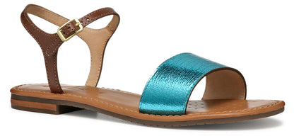 Sandali GEOX "Sozy" D55LXJ in pelle azzurro