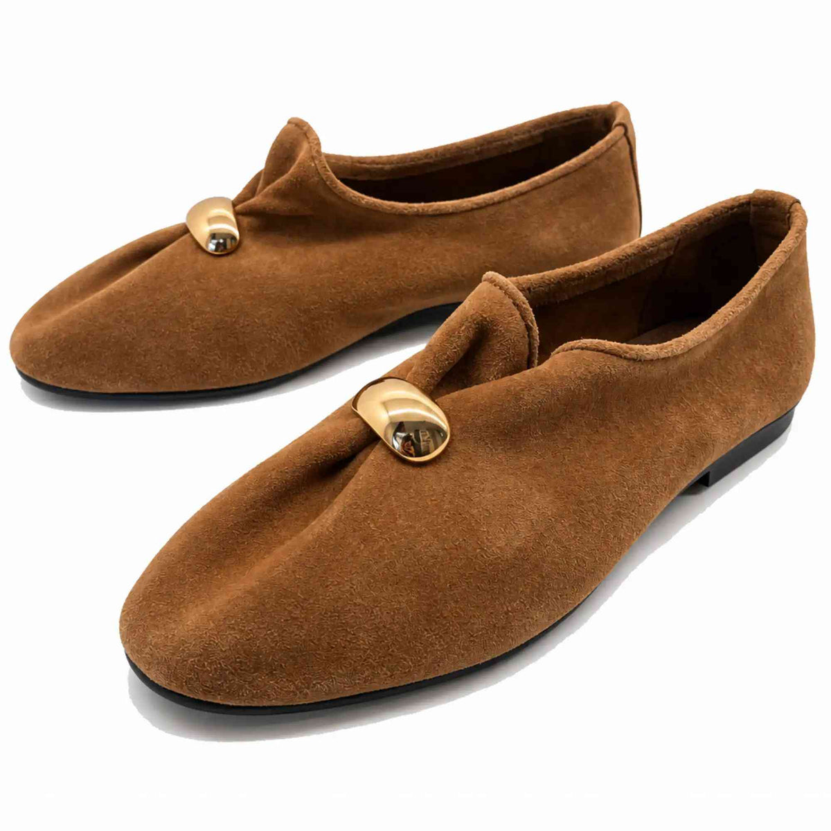 Pantofola INUOVO E11016 Slip On donna camoscio sigaro