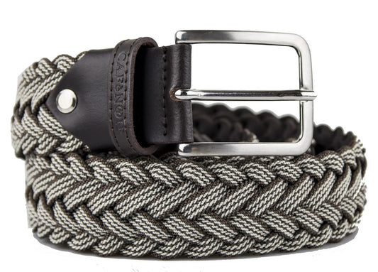 Cintura CaféNoir CB130 cinta uomo in tessuto intrecciato marrone