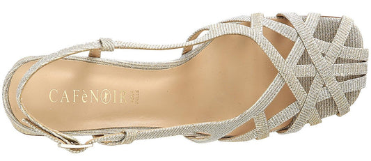 Sandalo CafèNoir EL9002 scarpe donna in tessuto lurex