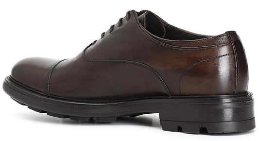 Francesina CafèNoir RF2002 scarpe stringate uomo in pelle marrone