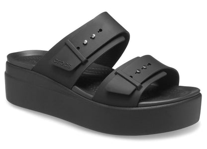 Sandali Crocs Brooklyn Buckle Low Wedge 207431-001 nero